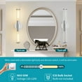 thumbnail image 4 of Deyidn 19.84" Chrome Modern Wall Sconce - 2-Light Dimmable Bathroom Vanity Light with Transparent Glass Shade, 4 of 7