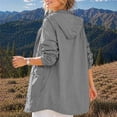 thumbnail image 5 of Yourumao Women Raincoat Hooded Mid Length Waterproof Windbreaker Lightweight Packable Rain Jackets for Outddor Activities, 5 of 9
