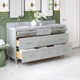 thumbnail image 3 of Ariel Monroe 67 Inch Double Oval Sink Bathroom Vanity With Italian Carrara Marble Countertop 1.5 inch Edge In Grey, 3 of 7