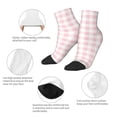 thumbnail image 5 of Fuzoiu Pink Checkboard Print Adult Socks, Crew Moisture-wicking Socks, Unisex Cushion Crew Socks,Casual Sports Ankle Socks, 5 of 7