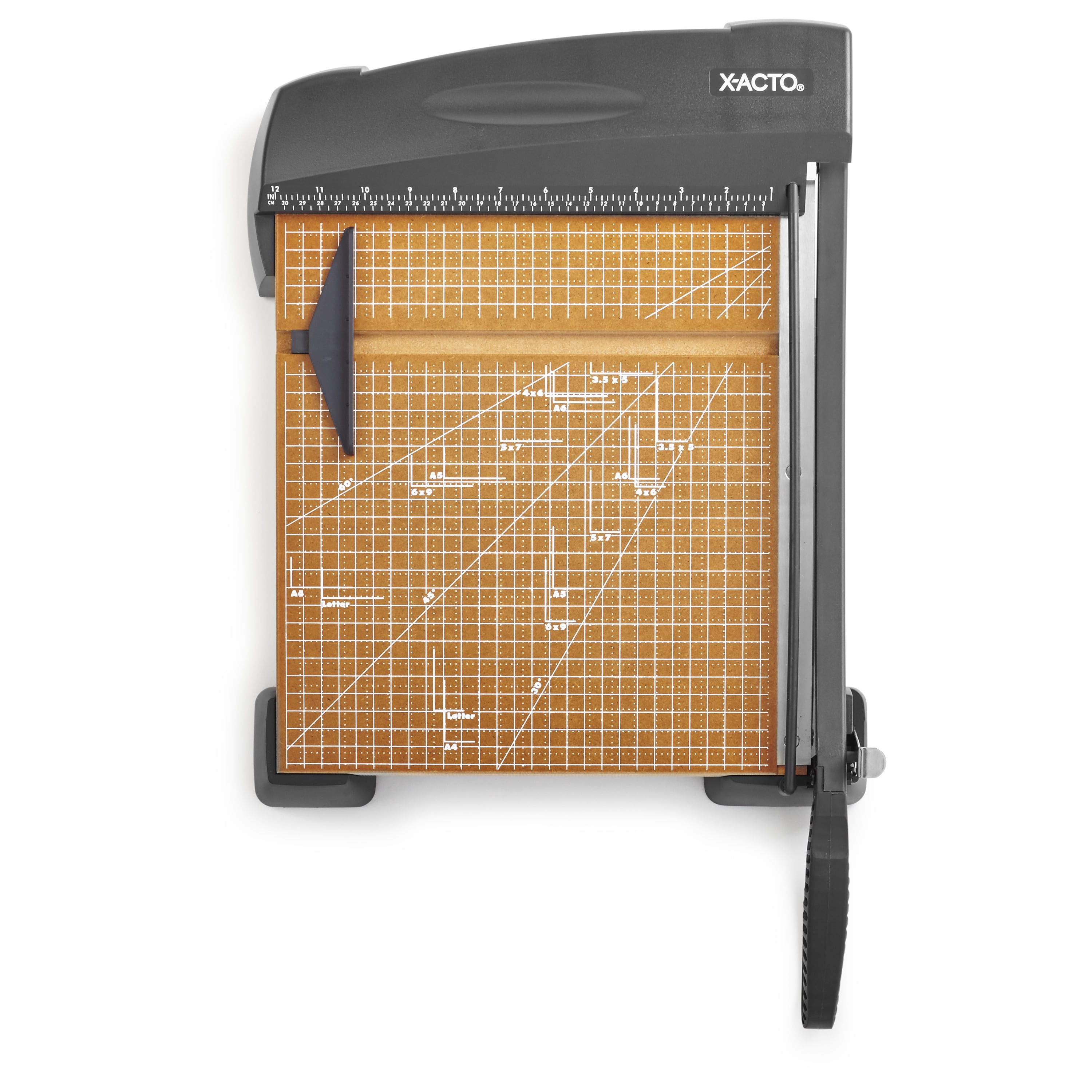 X-Acto 12-Inch Guillotine Paper Trimmer - Cuts 10 Sheets, Self-Sharpening Blade, Built-in Handle & Safety Guard
