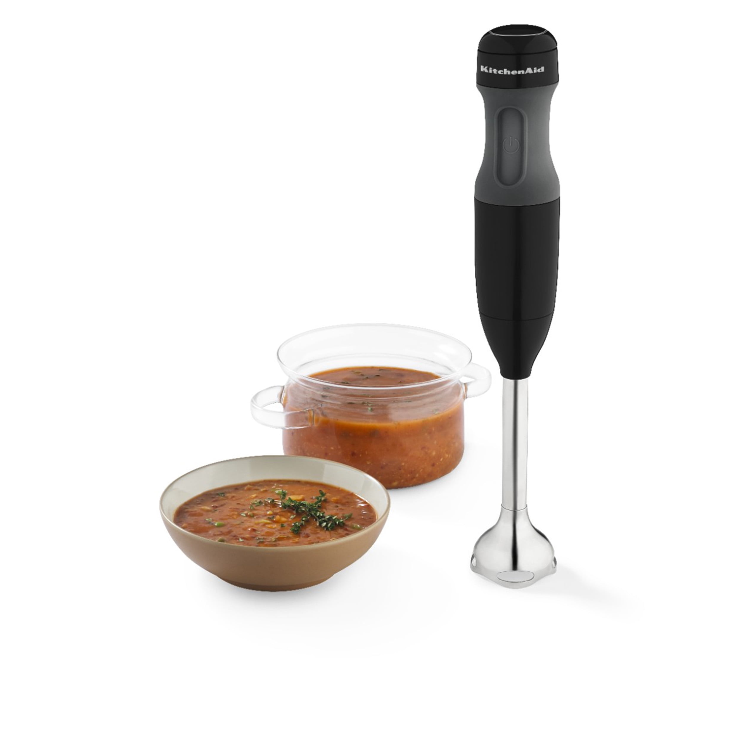 KitchenAid 2-Speed Corded Hand Blender, Onyx Black with Blending Jar and Lid, KHB1231OB