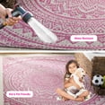 thumbnail image 3 of SAFAVIEH Courtyard Josiah Floral Medallion Indoor/Outdoor Area Rug, 2'7" x 5', Light Grey/Fuchsia, 3 of 14