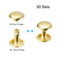 thumbnail image 3 of Unique Bargains 50 Sets Leather Rivets 9mm Double Cap Rivets 10mm Height Studs Gold Tone, 3 of 5