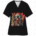 thumbnail image 3 of Uniforme de enfermera con estampado de Disney Stitch, uniforme de enfermera para mujer, cuello en V, uniforme clínico, hospital, atención médica, spa, camiseta, blusa, 3 of 5