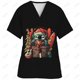 thumbnail image 3 of Uniforme de enfermera con estampado de Disney Stitch, uniforme de enfermera para mujer, cuello en V, uniforme clínico, hospital, atención médica, spa, camiseta, blusa, 3 of 5