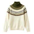 thumbnail image 5 of Fair Isle Sweater Women Vintage Sweater Fashion Clothing Knit Sweater Fall Outfits Sweaters for Women Cute Sweaters Pullover Sweaters Oversized Sweaters Crew Neck Sweatshirts, 5 of 5