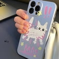 thumbnail image 3 of Clmj Plated Silver Cute Cat Kitten Phone Case For iPhone 11 12 Mini 13 Pro 14 X XR XS Max 7 8 Se 2020 Silicone Protective Cover, 3 of 4
