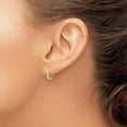 thumbnail image 3 of 14K Yellow Gold CZ Hinged Hoop Earrings - 14.3mm, 3 of 6