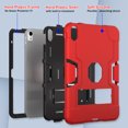 thumbnail image 2 of ELEHOLD Rugged Hybrid Case for iPad 10th Generation 10.9" 2022, Tri-Layers Hard PC Soft Silicone Hidden Kickstand Anti-Scratch Shockproof Heavy Duty Case for Kids Men Women,Red+Black, 2 of 8