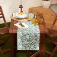 thumbnail image 3 of Artichoke Green  Floral Print Outdoor Fabric Table Runner 14x72, 3 of 3