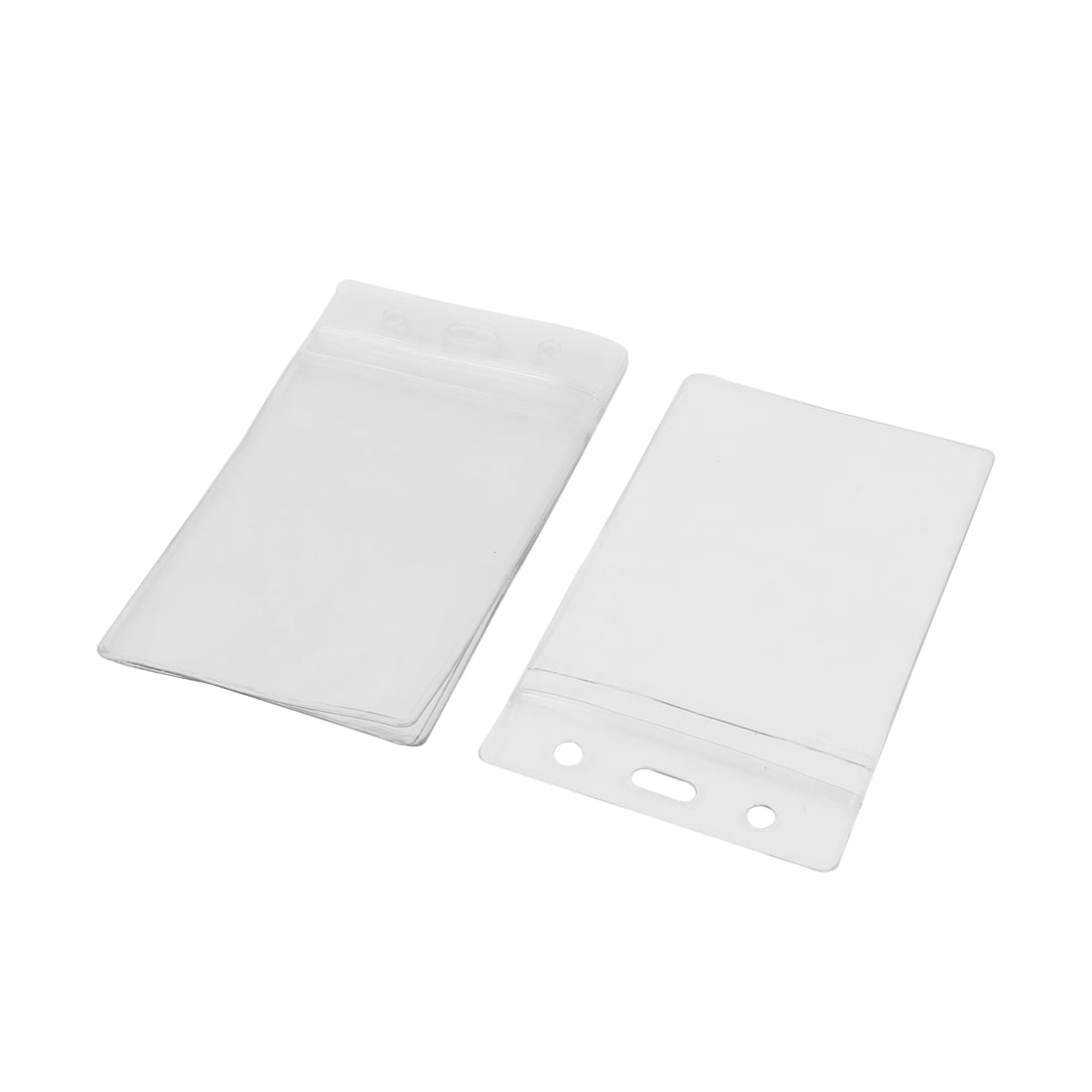 10Pcs Vertical With Zipper PVC Plastic Transparent Badge Holder ID Card Holder 