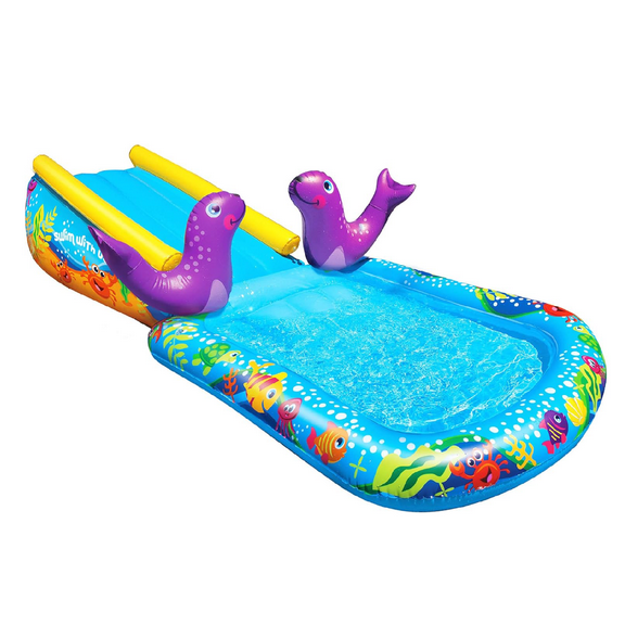 Banzai Inflatable Outdoor My First Water Slide & Splash Pool with Sprinkler