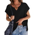 thumbnail image 5 of Tops for Women Trendy Summer V Neck Shirts Fashion Casual Cap Sleeve T-Shirt Solid Regular Fit Soft T Shirts 2026 Trendy, 5 of 7