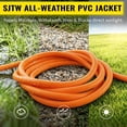 thumbnail image 5 of ZAZFO 25ft 10 Gauge Extension Cord, 3 Prong 5-15P to 5-15R, SJTW with Power Indicator Light, Heavy Duty Flexible Durable, Orange Waterproof for Outdoor Use, 5 of 7