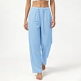 thumbnail image 6 of LIaqionyy Women Pants Elastic Waist Casual Wide Leg Lightweight Sweatpants Trousers Fashion Outfits with Pockets, 6 of 8