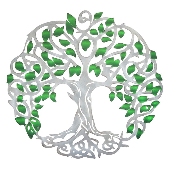 Unique Bargains Metal Tree Wall Decor Ornament Hanging Decoration for Home Green