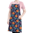thumbnail image 5 of Pioneer Flower Floral Print Pattern Apron for Women and Men, Cotton Linen Waterproof with Pockets, Adjustable, 33x27 Inch for Kitchen, Gardening, BBQ, Salon, 5 of 6