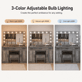 thumbnail image 6 of Ktaxon Large Makeup Vanity, Get Ready with Me GRWM Vanity Table Set w/ Visible Glass Top w/ Charging Station, Gray, 6 of 9