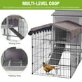 thumbnail image 5 of MEDEHOO Mobile Chicken Coop 79" Large All-Steel Frame Hen House Poultry Cage with Metal Run, Waterproof Rain Cover, 5 of 8