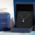 thumbnail image 5 of Gem Stone King 14K White Gold White Moissanite and Black Diamond Pendant Necklace for Women | 0.82 Cttw | Gemstone Birthstone | Round 6MM | With 18 inch Chain, 5 of 6