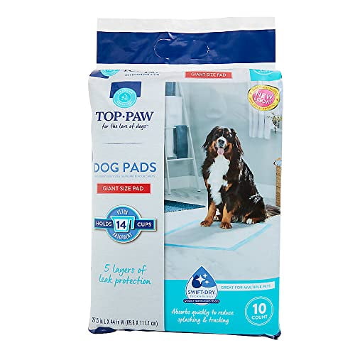 TOP PAW Ultra Giant Dog Puppy Pads, 27.5" x 44", 10 Count