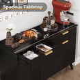 thumbnail image 6 of Kitchen Buffet Cabinet with 3 Doors and 2 Drawers, Fluted Sideboard Storage Cabinet Coffee Bar Console Table for Living Room Entryway, Black, 6 of 8