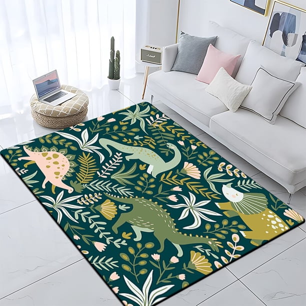 Cartoon Dinosaur 3d HD Print Carpet for Living Room,Children Play RoomRug,Children's crawling mat,Large Carpet Rug for Bedro Fivean unisex