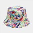 thumbnail image 1 of Lindo sombrero de cubo sombreros de pescador de playa para mujer, ropa de doble cara reversible Feliz Sencillez, 1 of 4