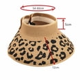 thumbnail image 2 of Women’s Straw Sun Visor Leopard Print With Adjustable Back Strap Wide Brim Sun Protection Hat, 2 of 2