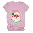 thumbnail image 6 of larppty Christmas Shirts Women Santa T-Shirts Xmas Graphic Tee Holiday Tops (Pink, S), 6 of 6
