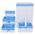 thumbnail image 4 of Redmon Hamper & Basket Set with Liners, 5 Piece, White & Navy, 4 of 5