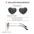 thumbnail image 2 of Gafas de sol con forma de corazón para mujer Marco de metal polarizado Gafas de sol modernas con forma de corazón Protección UV400 Lente negra, 2 of 5