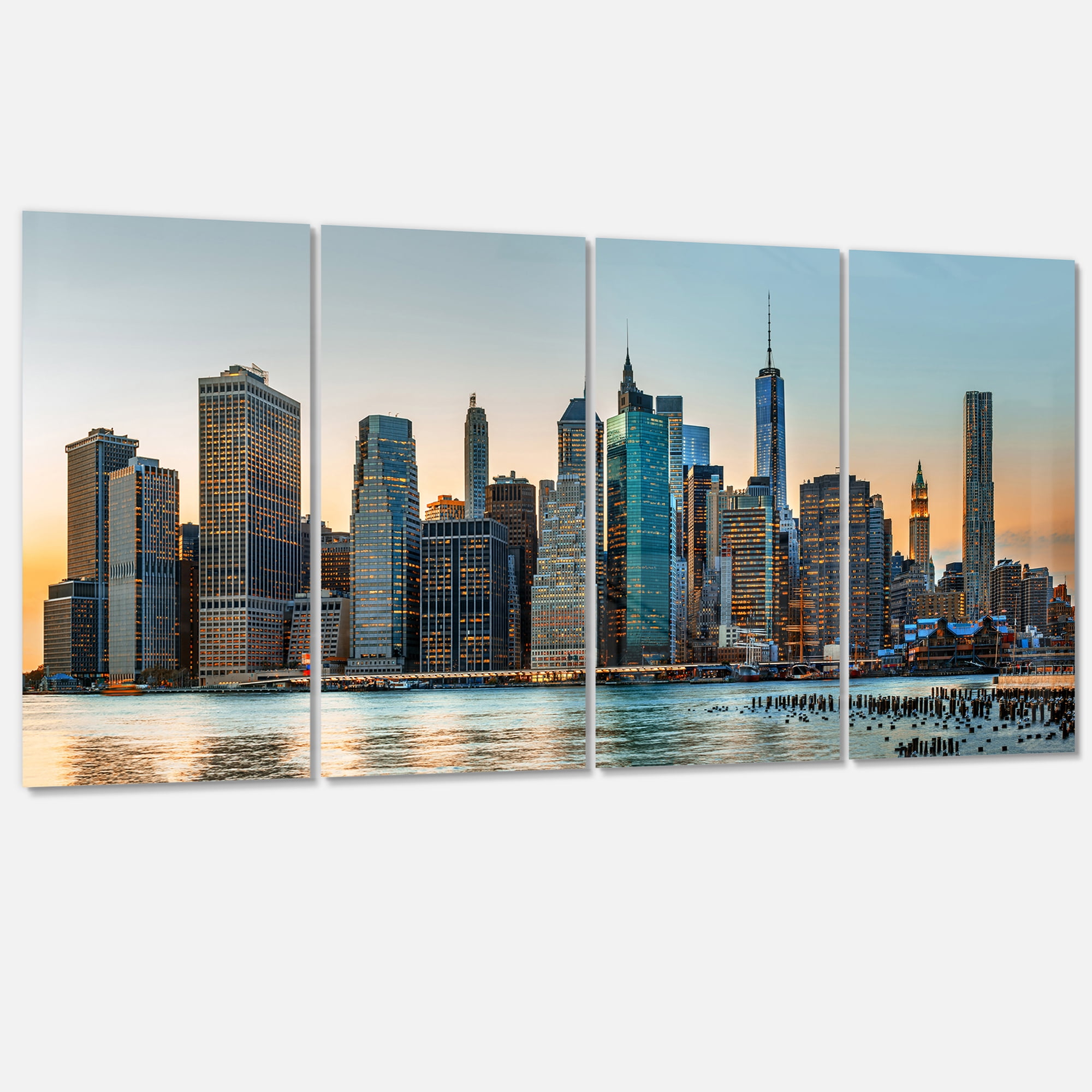 Designart 'New York City Skyline ' Photography Canvas Art Print