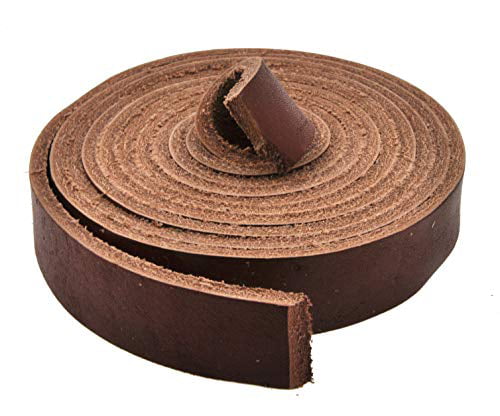 Jewelry Making Ribbons Clothing Mandala Craft Genuine Leather Strap Handle Wraps Belts Flat Cowhide Strip Rope for Bags Drawer Pulls 2 Inches Wide 50 Inches Long, Brown 