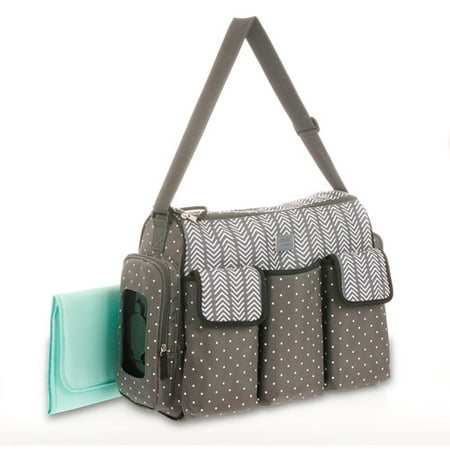 Child of Mine by Carter&#39;s Places and Spaces 3 Pocket Duffle Diaper Bag Gray - www.bagsaleusa.com