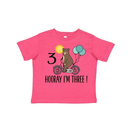 

Inktastic 3rd Birthday 3 Year Old Bear on Bicycle Gift Toddler Boy or Toddler Girl T-Shirt