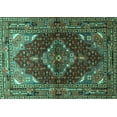 thumbnail image 1 of Ahgly Company Indoor Rectangle Persian Turquoise Blue Traditional Area Rugs, 7' x 9', 1 of 4