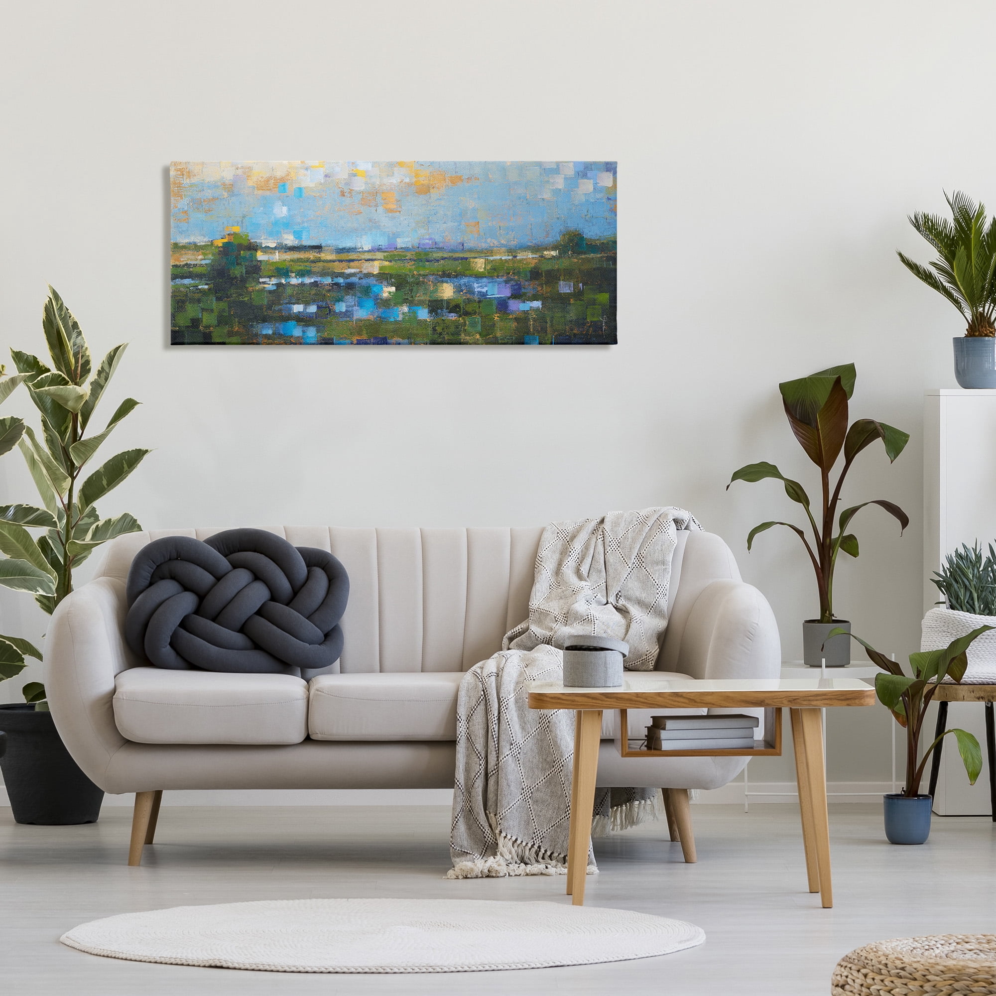 Stupell Industries Brushed River Landscape Landscape Painting Gallery Wrapped Canvas Art Print Wall Art, 48 x 20