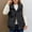 F-110Black, variant on ZHOGXU Women's Vest Coat Sleeveless Lapel Solid Color Zipper Comfortable Thickened Jacket For Casual Daily Wear Black L