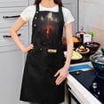 thumbnail image 2 of 2 Pack Adjustable Bib Apron with 2 Pockets - Black Apron featuring Silhouetted Figures at Tower with Glowing Orange Sky - Perfect for Cooking, 2 of 5