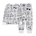 thumbnail image 6 of Kids Colorable Pants Set DIY Craft Sleepwear Girls Boys Sleepers Long Sleeve Tops and Pants Loungewear Cute Cartoon Outfits 2-10 Years, 6 of 9