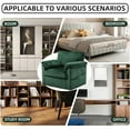 thumbnail image 4 of FFH 33" Oversized Swivel Accent Chair,Armchair with Side Pocket,Upholstered Corduroy Lounge Chaise Chair,Barrel Chairs,Comfy Single Sofa for Living Room Reading Bedroom Office,Olive Green, 4 of 8