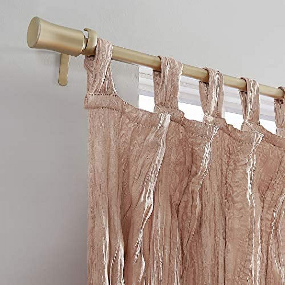 No. 918 Odelia Distressed Velvet Tab Top Curtain Panel, 50" x 84" in Blush