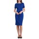thumbnail image 1 of INSPIRE CHIC Vestido de Lápiz para Mujeres para Trabajar con Cuello Barco, Cintura con Lazo, Mangas Cortas, Vestidos Ajustados en Azul Real, 1 of 4