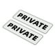 thumbnail image 1 of Uxcell 9"x3" Señal Privada Acrílica Autoadhesiva para Puerta, Cartel de Montaje en Pared, Blanco, Paquete de 2, 1 of 5