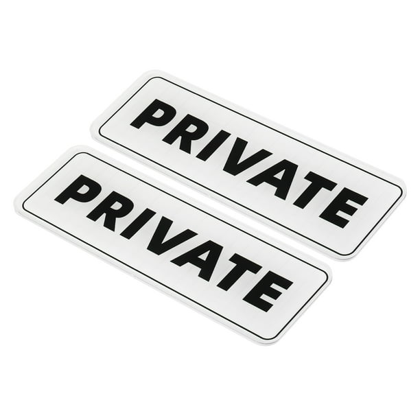 Uxcell 9"x3" Señal Privada Acrílica Autoadhesiva para Puerta, Cartel de Montaje en Pared, Blanco, Paquete de 2