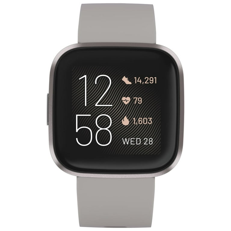 Fitbit Versa 2 Health and Fitness Smartwatch with Heart Rate, Music, Alexa  Built-In, Sleep and Swim Tracking, Stone/Mist Grey, One Size (S and L Bands