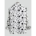 thumbnail image 4 of Men's Dot Printed Collar Long Sleeve Button Down Dress Shirts Causal Tops, 4 of 8
