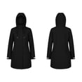 thumbnail image 4 of Ghalytn Women's Mid Length Hooded Rain Jacket with Adjustable Cuffs, Drawstring Waist Zip Up Windproof Coat Side Pockets, 4 of 9